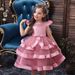 Robe de spectacle perlée pour enfants européens et américains, robe bouffante multicouche pour fille, robe de Noël pour enfants_voghion.com