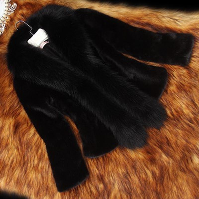 Women's Clothing 2024 Coat Women Short Long Sleeve Slim Fox Fur Autumn and Winter New_voghion.com