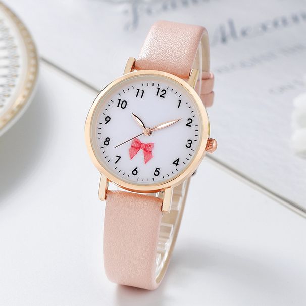 Nuovo simpatico fiocco decorazione studentessa celebrità Internet femminile vendite in live streaming piccolo orologio stile semplice e tempestivo_voghion.com