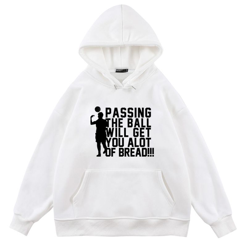 370G Basketball Passing Langarm-Kapuzenpullover mit einseitigem Unisex-Druck für Herbst und Winter_voghion.com