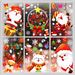 Static Cling Christmas Window Decals - Removable PVC Holiday Stickers Set (White Reindeer, Snowflakes, Santa, Tree Designs)"_voghion.com