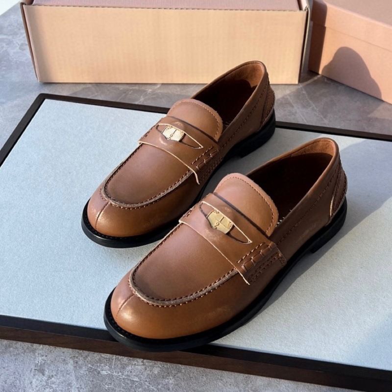 2025 New Brown Vintage Black Gold Coin Loafers Women Slip-On Fashion Thick Sole British Style Leather Shoes_voghion.com