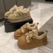 2024 Nuove scarpe invernali alla moda con suola spessa e pigra per donna, scarpe da neve in cotone con un solo passo, peluche retrò_voghion.com