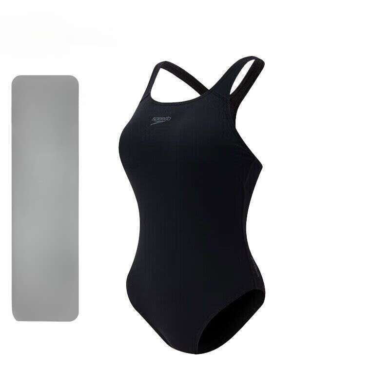 Maillot de bain une pièce basique pour femme Speedo, séchage rapide, résistant au chlore, haute élasticité, coupe ajustée avec coussinet de poitrine,_voghion.com