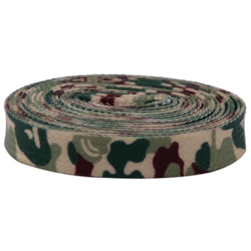 Double Polyester Color Camouflage 8mm Flat Shoelaces Personalized Fashion Wear Shoelaces_voghion.com