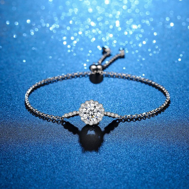 S Reinem Silber Starry Sky D Farbe Armband Für Frauen Ins Nischen Design 1 Karat Moissanite_voghion.com