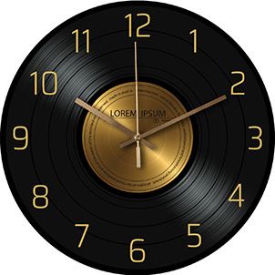 Wanduhren Retro CD-Aufzeichnung Vinyl Home Wohnzimmer Kreative Dekoration Gehärtetes Glas Uhr_voghion.com