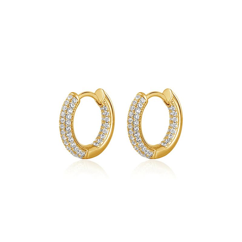 Women's Jewelry Shining Zircon Hoop Earrings Light Luxury High End Design Diamond Studded Plain Hoop Earrings Fashionable Earrings_voghion.com