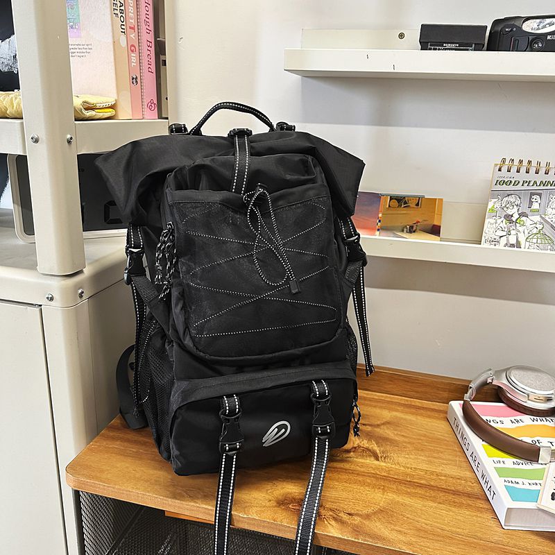 Kurzstrecken-Reiserucksack mit großer Kapazität im Arbeitskleidungsstil, funktionaler Wander-Persönlichkeits-Trendsportrucksack für Studenten_voghion.com