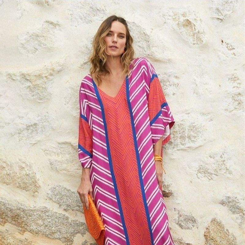 Gonna da spiaggia per le vacanze, camicia da notte stampata, bikini, camicia da protezione solare_voghion.com