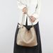 Champagne Color Woven Pattern Tote For Women, Large Capacity, Handheld And Shoulder Bucket Bag_voghion.com