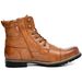 HPIOPL Cross-border 3009 Knight Metal Double Zipper Knight Boots Mens Leather Boots Biker Boots 48 Plus Size_voghion.com