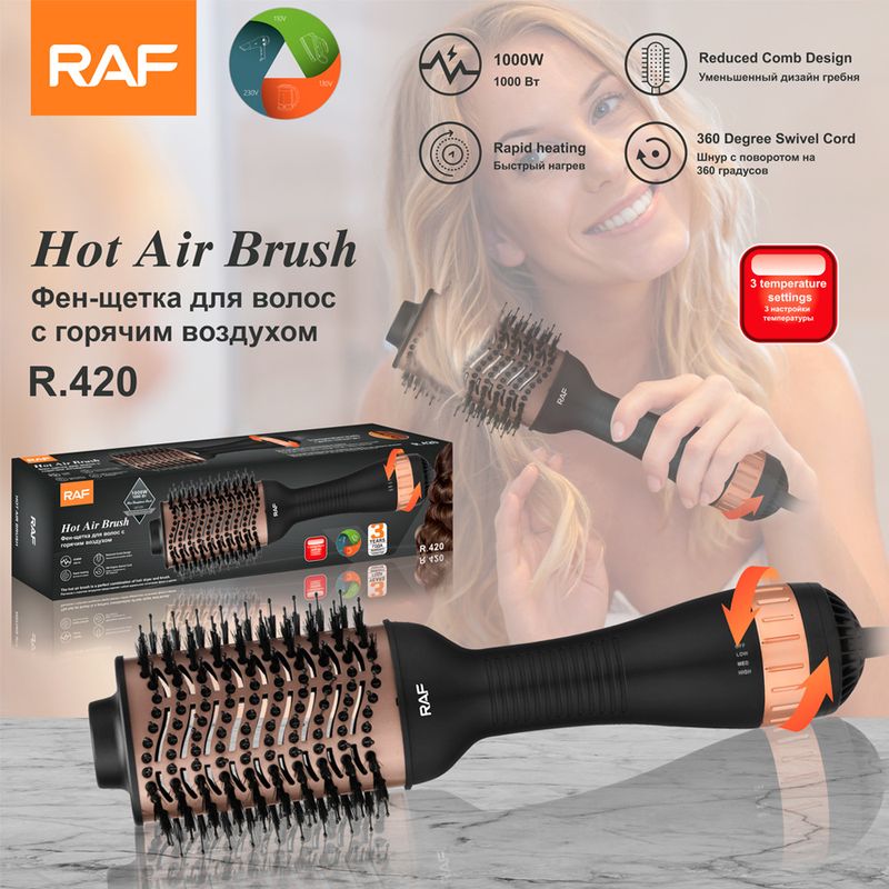 RAF - Peine de aire caliente tres en uno, estándar europeo, alisador de doble propósito, rizador automático, eléctrico_voghion.com