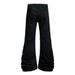 Punk Ripped Patchwork Denim Flared Pants Men's Hippie Trendy Vibes Heavy Pleated Stacked Floor-Length Trousers_voghion.com