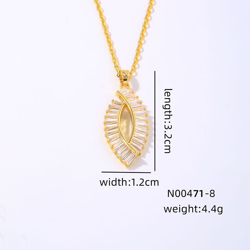 Copper K Gold Plated Rhodium Plated Simple Style Shiny Plating Inlay Geometric Zircon Earrings Necklace_voghion.com