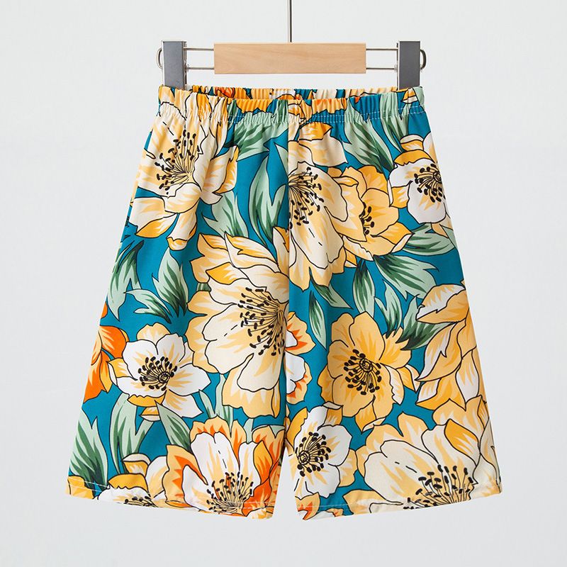 Mother&Kids Children's beach pants Summer vacation style shorts Loose fifth medium pants baby home pajama pants_voghion.com