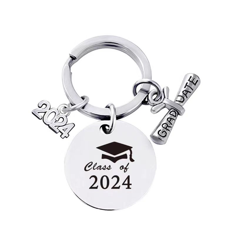 2024 Hot Selling Stylish Individual Stainless Steel Keychain Pendant, Graduation Season Gift Engraved Metal Keychain_voghion.com