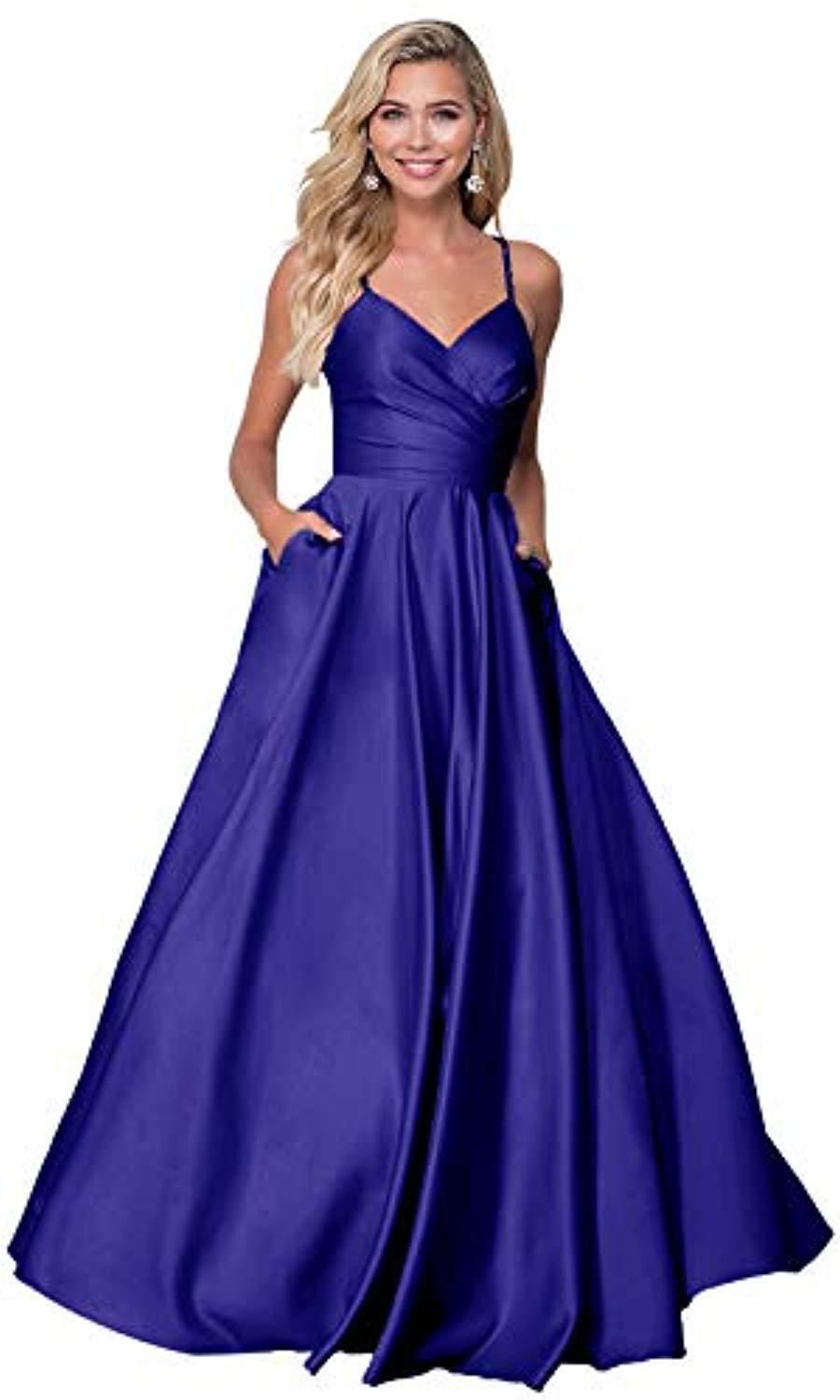 Backless Lace Up Satin Ball Gown With Suspender Long Party Evening Gown_voghion.com