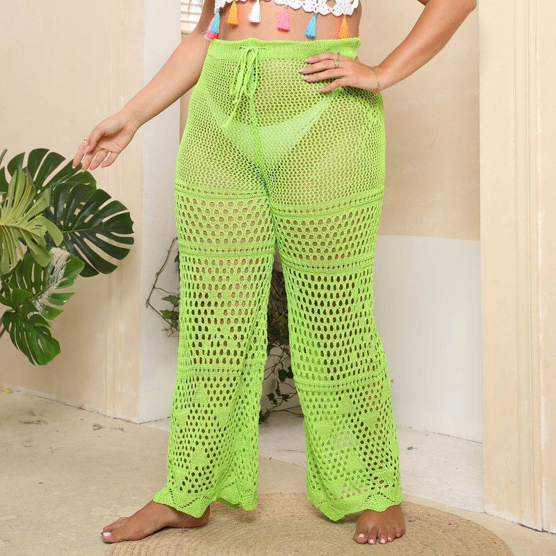 Women's Oversized Women's Sexy Hollowed Out Perspective Beach Vacation Pants F200260_voghion.com