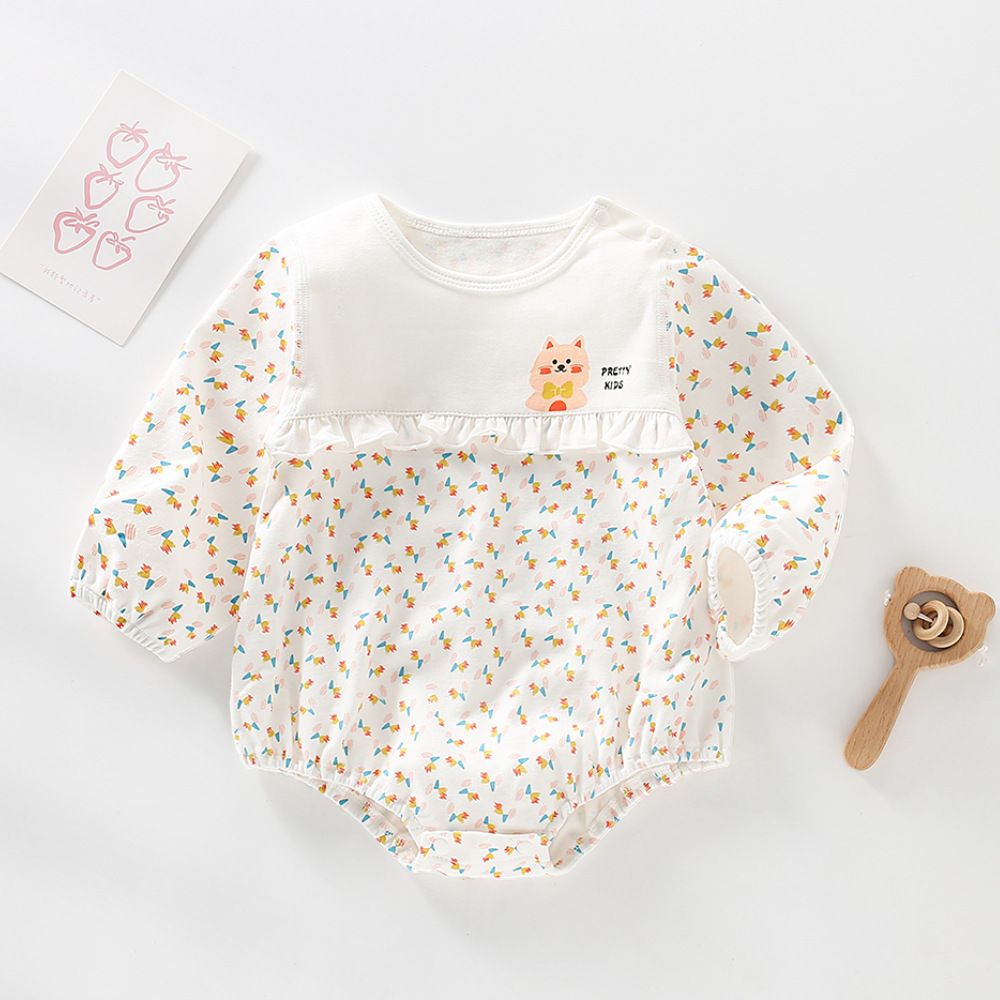 Spring And Autumn Baby Clothes Harbin Triangle Climbing Suit Class A Long Sleeve Cotton Boneless Girl Baby Onesie Wrap Fart Clothes_voghion.com