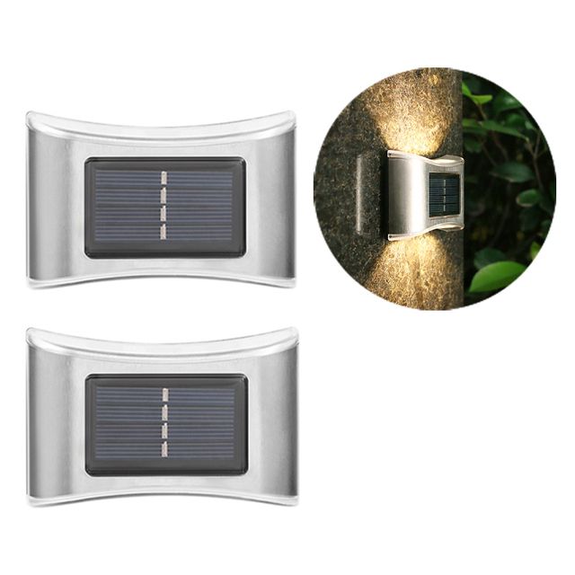 2PC Solární LED Nástěnná Svítidla Venkovní Voděodolné Nástěnné Svítidlo Pro Balkon, Terasu, Nádvoří, Ploty, Lampy Zahradní Dekorace Solární Venkovní Nástěnné Svítidlo_voghion.com