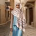 Sciarpa di seta, sciarpa etnica a righe, hijab, protezione solare multifunzionale, asciugamano ampio, da donna_voghion.com