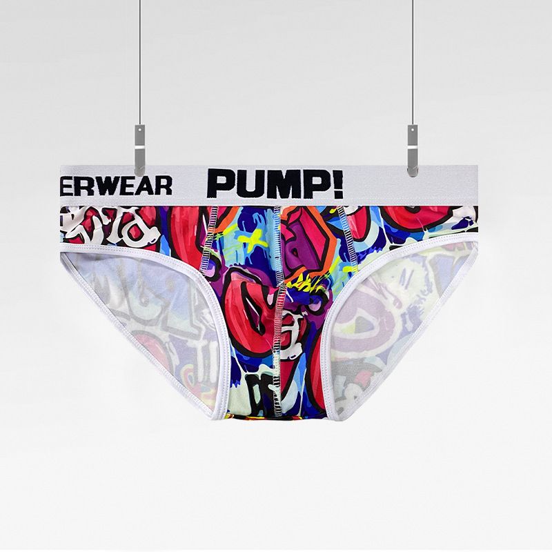 2025d PUMP Style Sexy Triangle Briefs Street Graffiti Nylon Atmungsaktive U Convex Pouch Shorts MP223_voghion.com