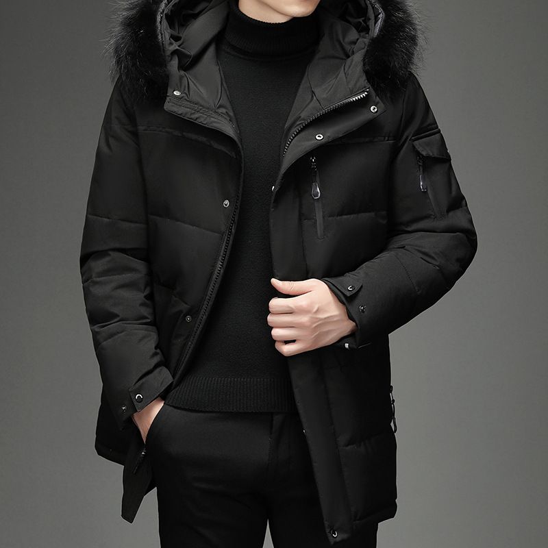 Herenkleding Zijde katoenen jas herenjas mode outdoor lang overknee Zijde katoenen werkkleding Koreaanse versie_voghion.com