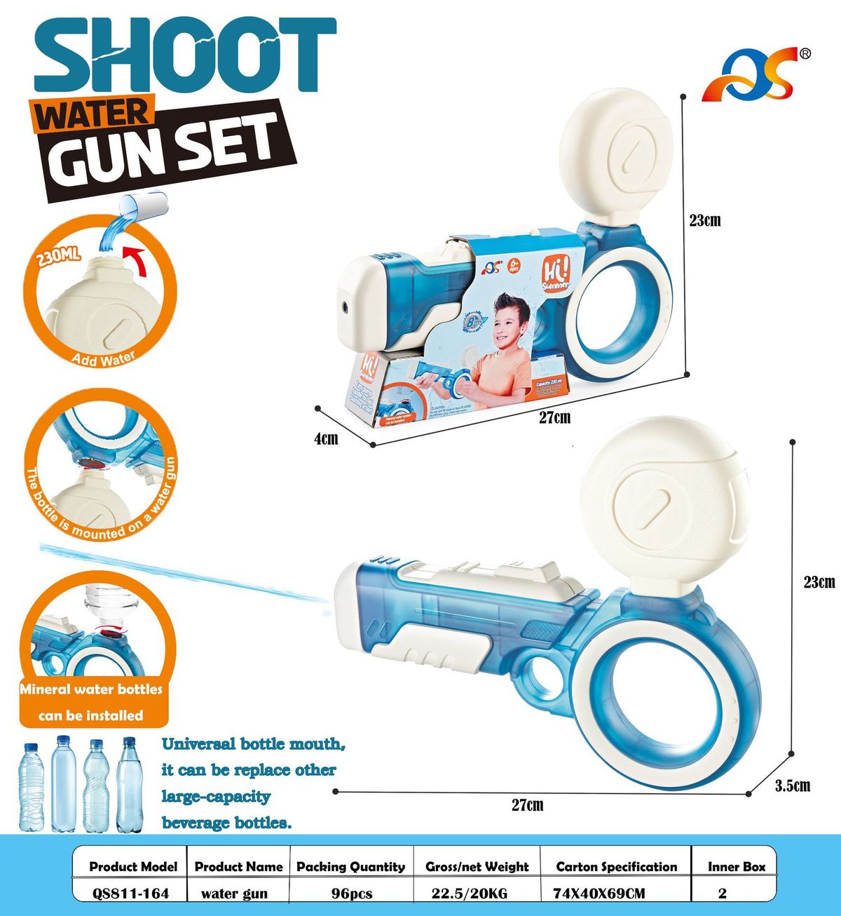 Mänguasi veepüstol Uus laste väljatõmmatav veepüstol Veepritsmete festival Veemäng Vesi triiviv veepihusti veepüstol_voghion.com