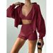 Basic Solid Color Hooded Loose Zipper Jacket Tank Top + Shorts Casual Three-Piece Set_voghion.com