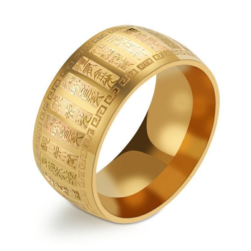 Titanium Steel Taiyi Golden Curse Taiji Bagua Yin Yang Totem Personalized Ring, Men's Hot Selling Jewelry_voghion.com