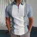 Men's 3D Polo Shirt Zipper Short-Sleeved Lapel Pullover Casual Men's Clothing_voghion.com