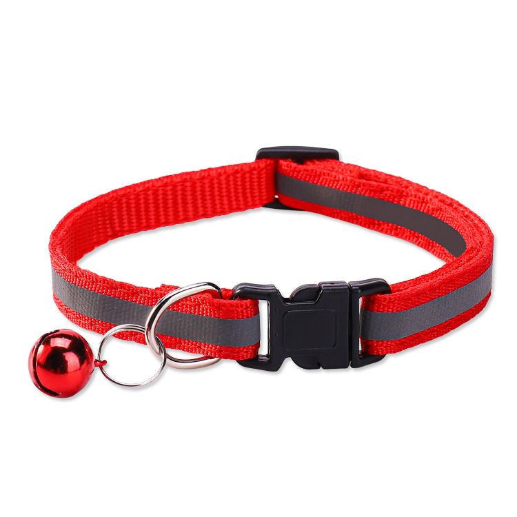 Pet Supplies Reflective Patch Safety Buckle Cat Dog Bell Glowing Collar_voghion.com