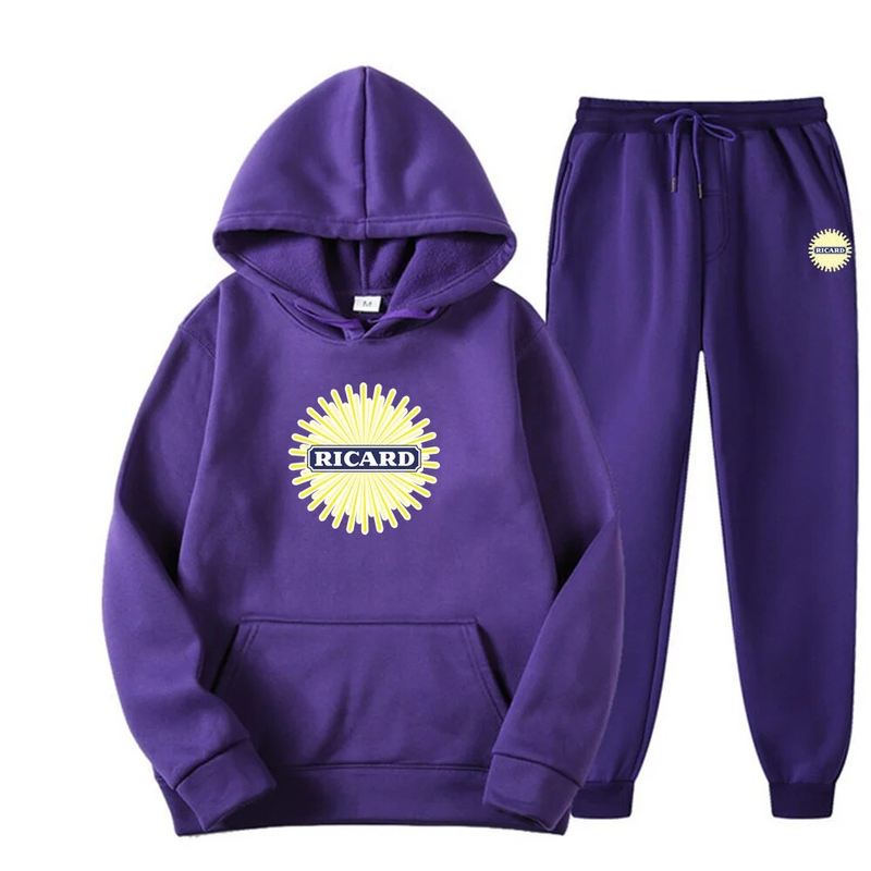 2024 Sweatshirt-set för män Luvtröja+träningsbyxor 2-delade kostymer Casual Streetwears Mode Sportkläder Löparträningsoverall_voghion.com
