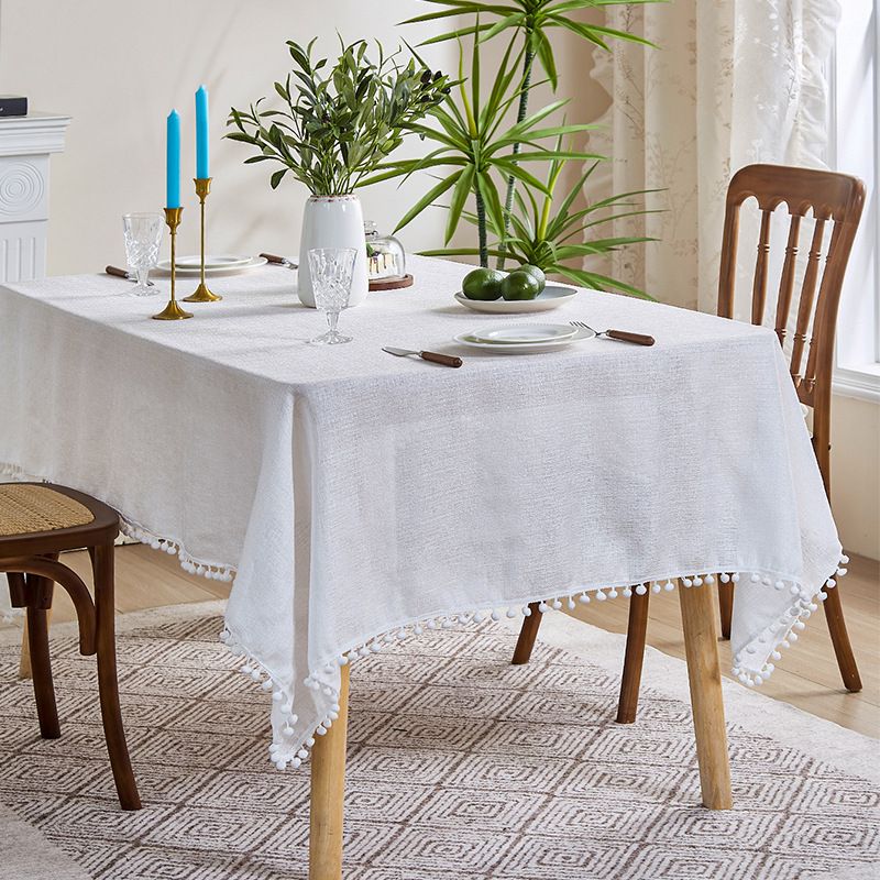 Polyester-Tischdecke im skandinavischen Stil – weich strukturierte, staubdichte und rutschfeste Abdeckung für Ess- und Couchtische (80 % Polyester, 20 % Mischgewebe)_voghion.com