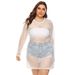 Durchsichtiges Strand-Bikini-Bluse-Netzkleid für Damen in Übergröße_voghion.com