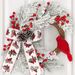 Zong Hong Cross-border Cardinal Master Christmas Wreath Door Hanging Courtyard Window Decoration Flocking Wreath Holiday Scene Arrangement_voghion.com