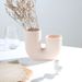 Nordic U-Shaped Ceramic Vase - Minimalist Striped Decorative Vase For Small Flowers, Modern Home Decor For Living Room, Shelf Or Office Desk_voghion.com