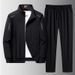 001 New Sports Men Spring Autumn Sweatshirt Straight Pants Running Casual Two-piece Set Plus Size Cardigan Suit Customized_voghion.com