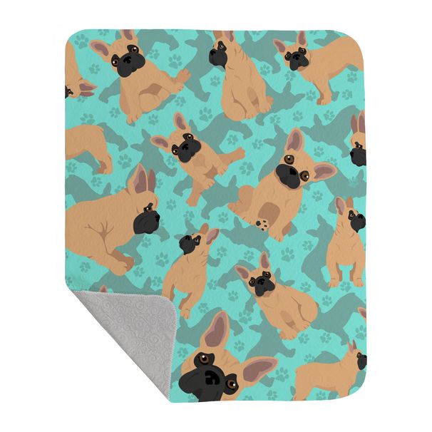 Fawn French Bulldog Quilted Blanket 50x60 Artwork Pattern Quilted Throw Blanket for Bed, Couch, Sofa, Soft and Lightweight_voghion.com