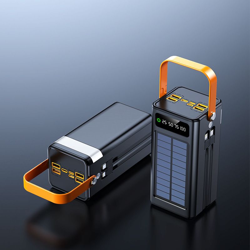 Banco de energía solar con cable incorporado, 50000 mAh, gran capacidad, portátil para exteriores_voghion.com