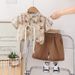 Elegante nieuwe stijl voor jongens 1-3 jaar oude baby's zomer Tang kleding korte mouwen tweedelige set_voghion.com
