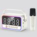 RGB Bluetooth Speaker With Mirror Clock & Dual Alarms - Portable Karaoke Speaker For Home & Travel_voghion.com