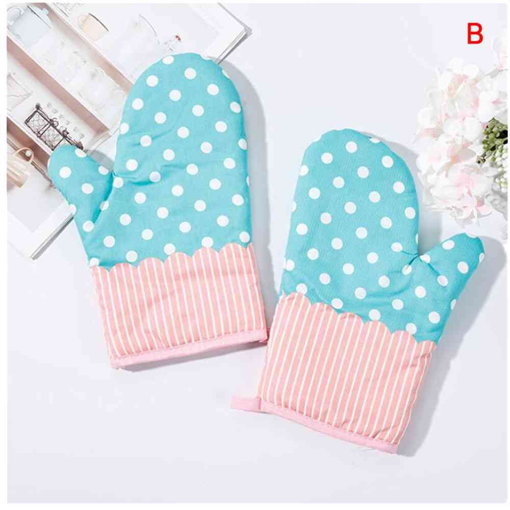 3 Paar modische Küchenhandschuhe aus Baumwolle, geeignet zum Kochen, für Mikrowelle, Backen, Grillen und Backofen_voghion.com