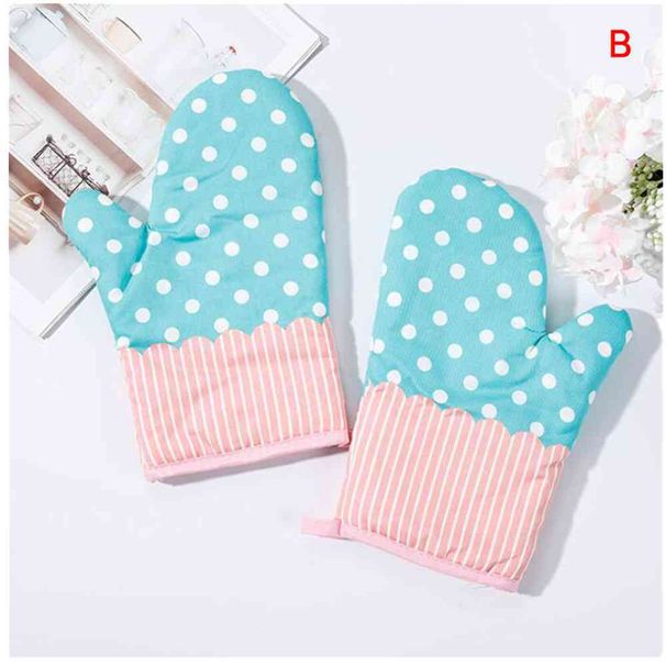 3 Paar modische Küchenhandschuhe aus Baumwolle, geeignet zum Kochen, für Mikrowelle, Backen, Grillen und Backofen_voghion.com