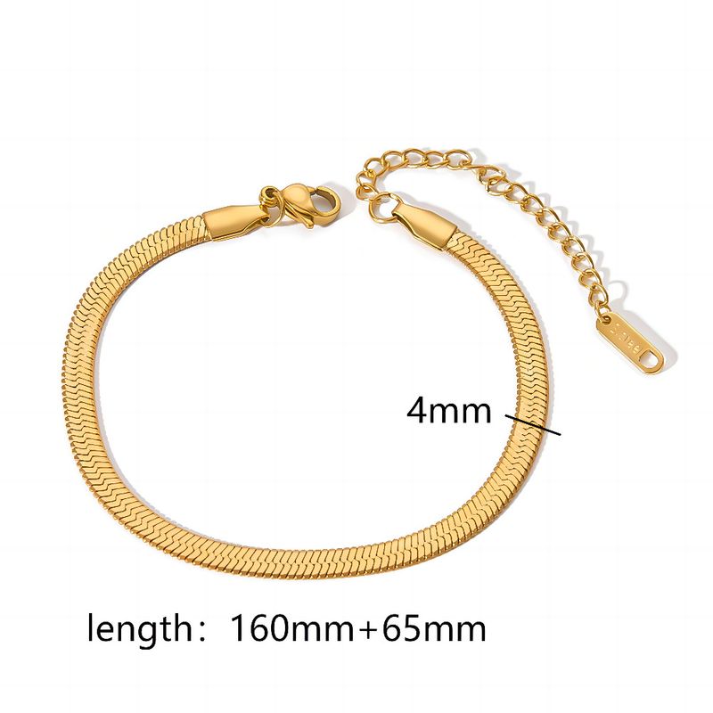 Orologio in stile Ins, bracciale con catena cubana piatta in acciaio inossidabile placcato oro_voghion.com