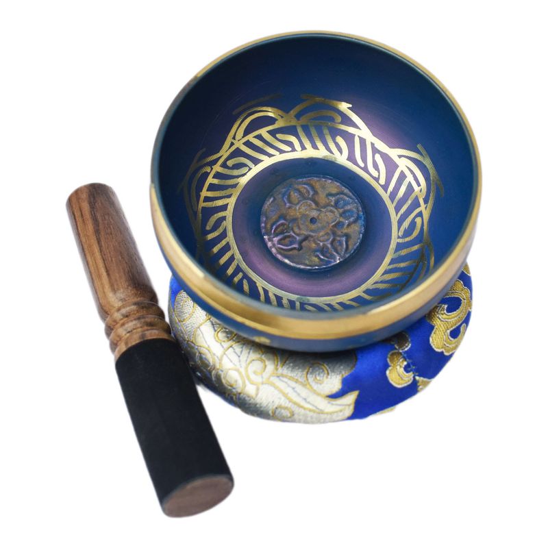 Nepal Singing Bowl Handmade Bowl Hand-Hammered Tibetan Singing Bowl Set - Stress Relief, Chakra Balancing & Meditation Tool_voghion.com