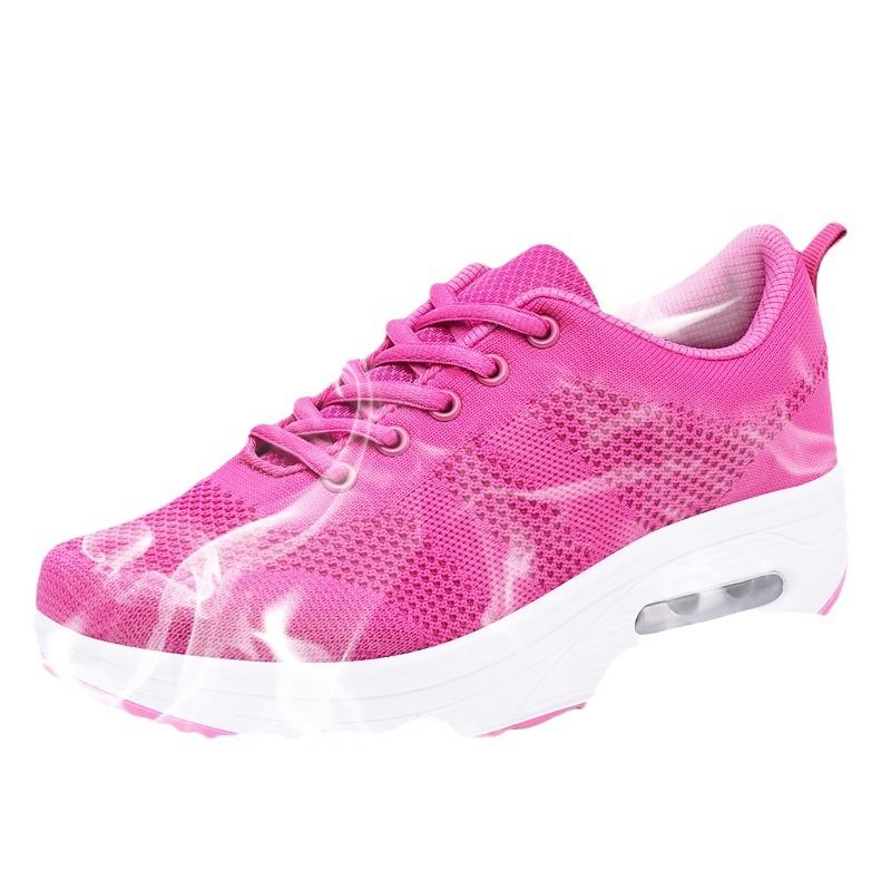 2025 Frühjahr Neue Fly Weben Mesh Atmungsaktive Sport Casual Koreanische Version Dicke Sohle Schütteln Luft Gepolsterte Schuhe frauen_voghion.com