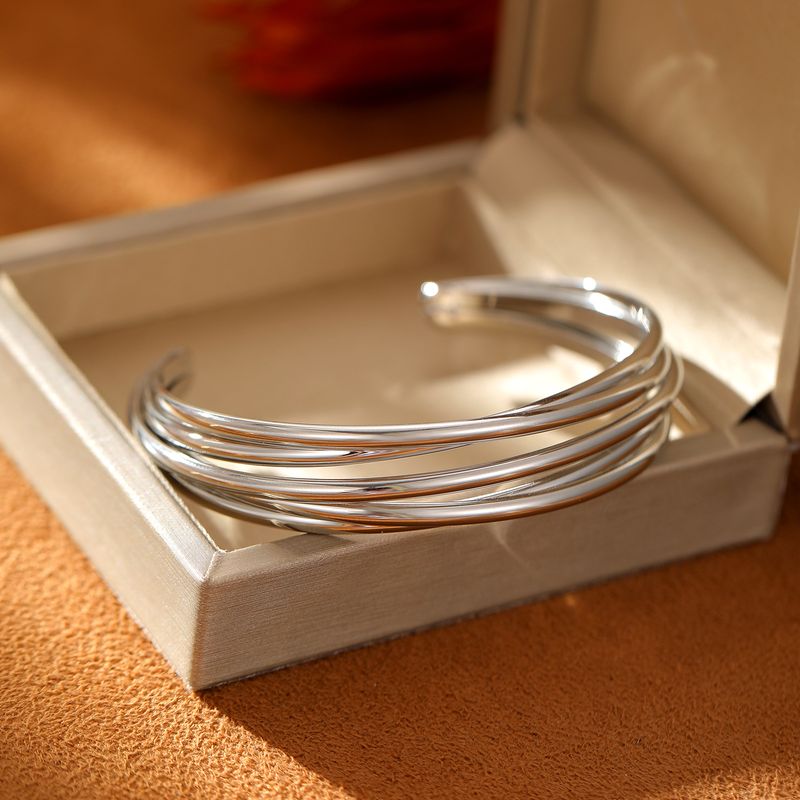 Moud einfach Multi-Layer Curve Bracelet weiblech oppen verstellbar Kräizmetallarmband Punk Hip Hop_voghion.com
