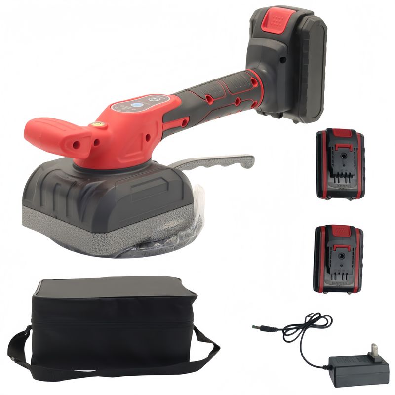 21V Cordless Electric Tile Vibrator – High-Power Red Professional Tiling Tool For Floors & Walls – Efficient Masonry Vibrating Machine_voghion.com